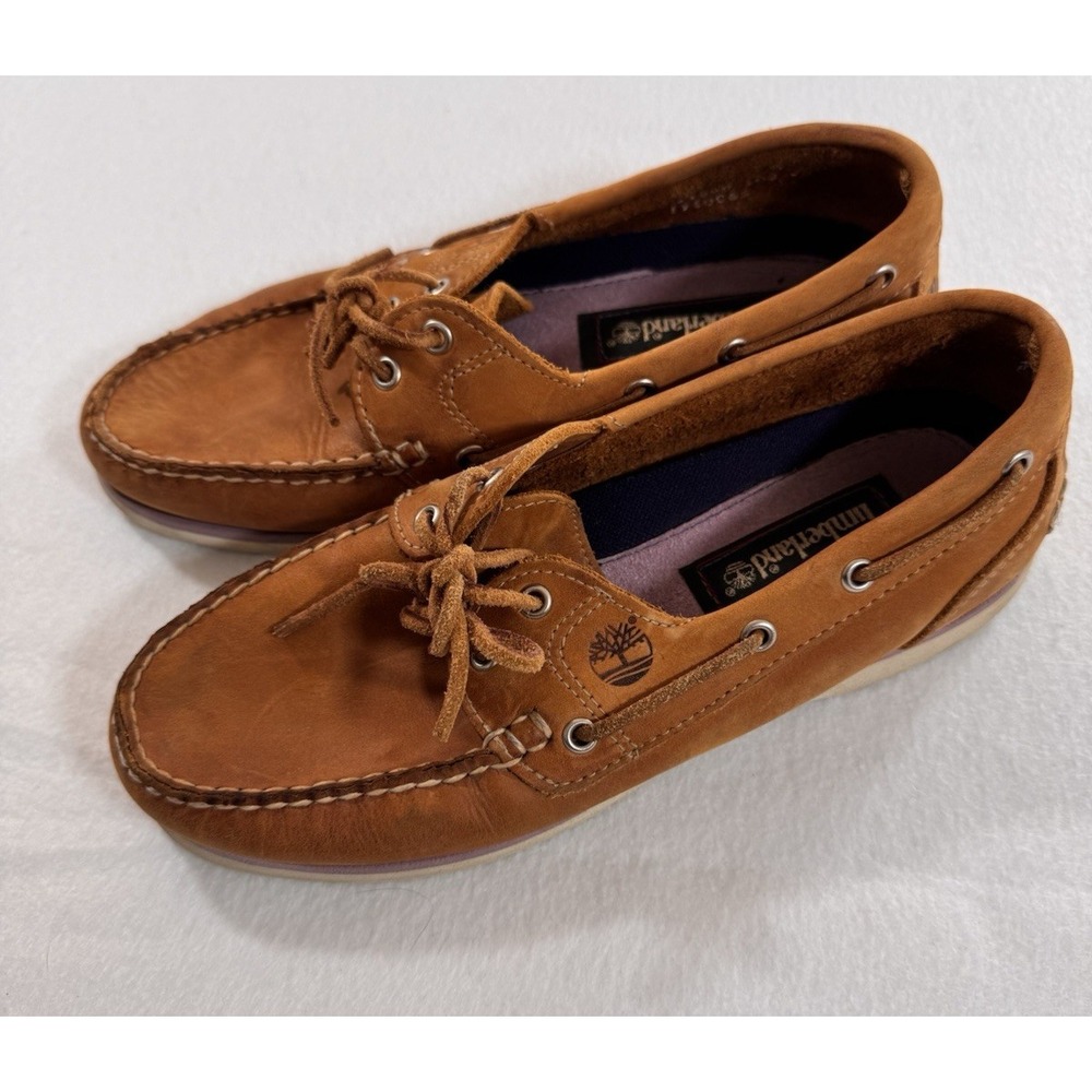 Timberland Amherst 2-Eye Boat Shoes Womens EU36 (US 5.5-6) Tan Leather Top